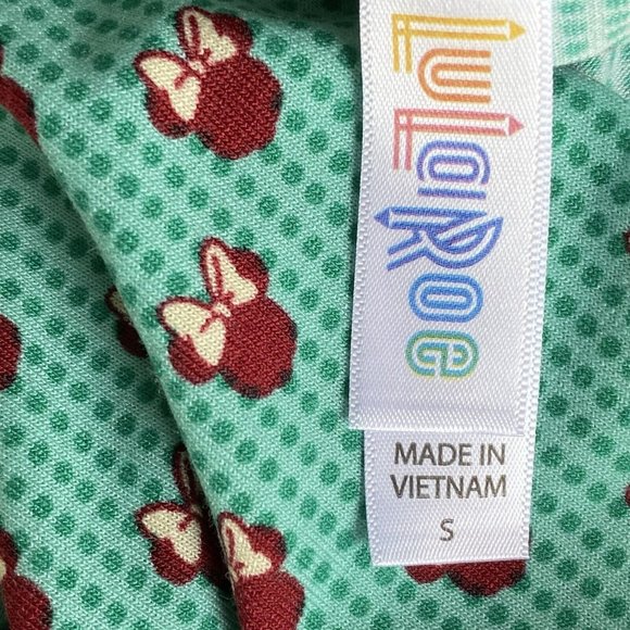 LuLaRoe Minnie Mouse Classic T Green Brown Size Small S Women’s Top NWT - Picture 4 of 10